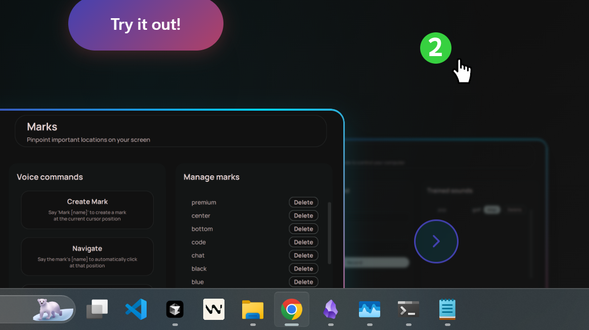 Mark creation interface