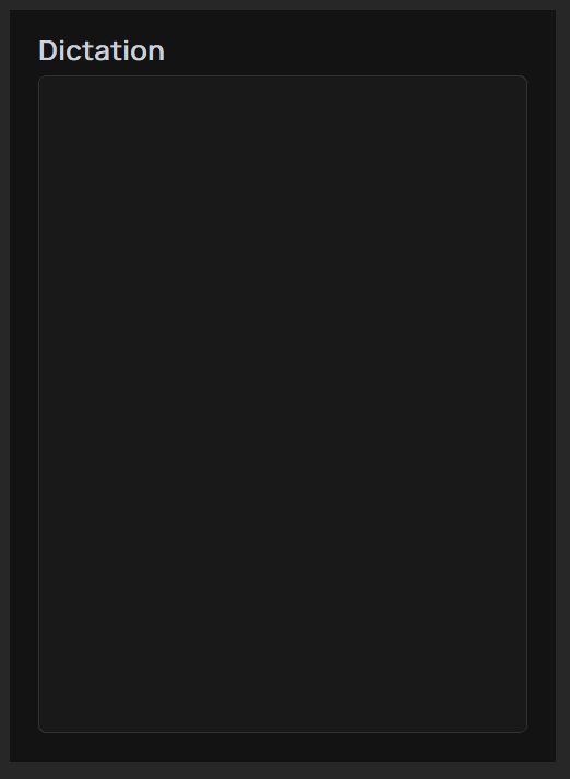 Visual dictation window